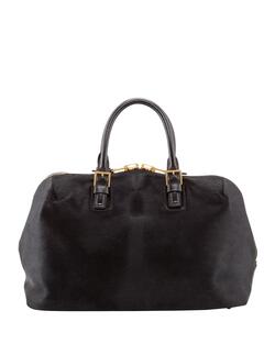 Sort taske af kalveskind